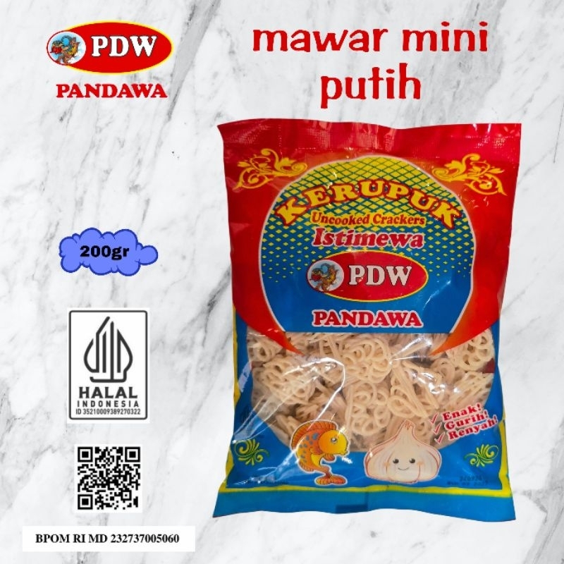 

Kerupuk Pandawa / Krupuk Mawar Mini Putih / 200gr