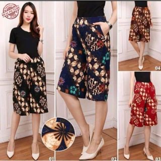 Celana Kulot Batik 7/8 dan 3/4 Katun Stretch