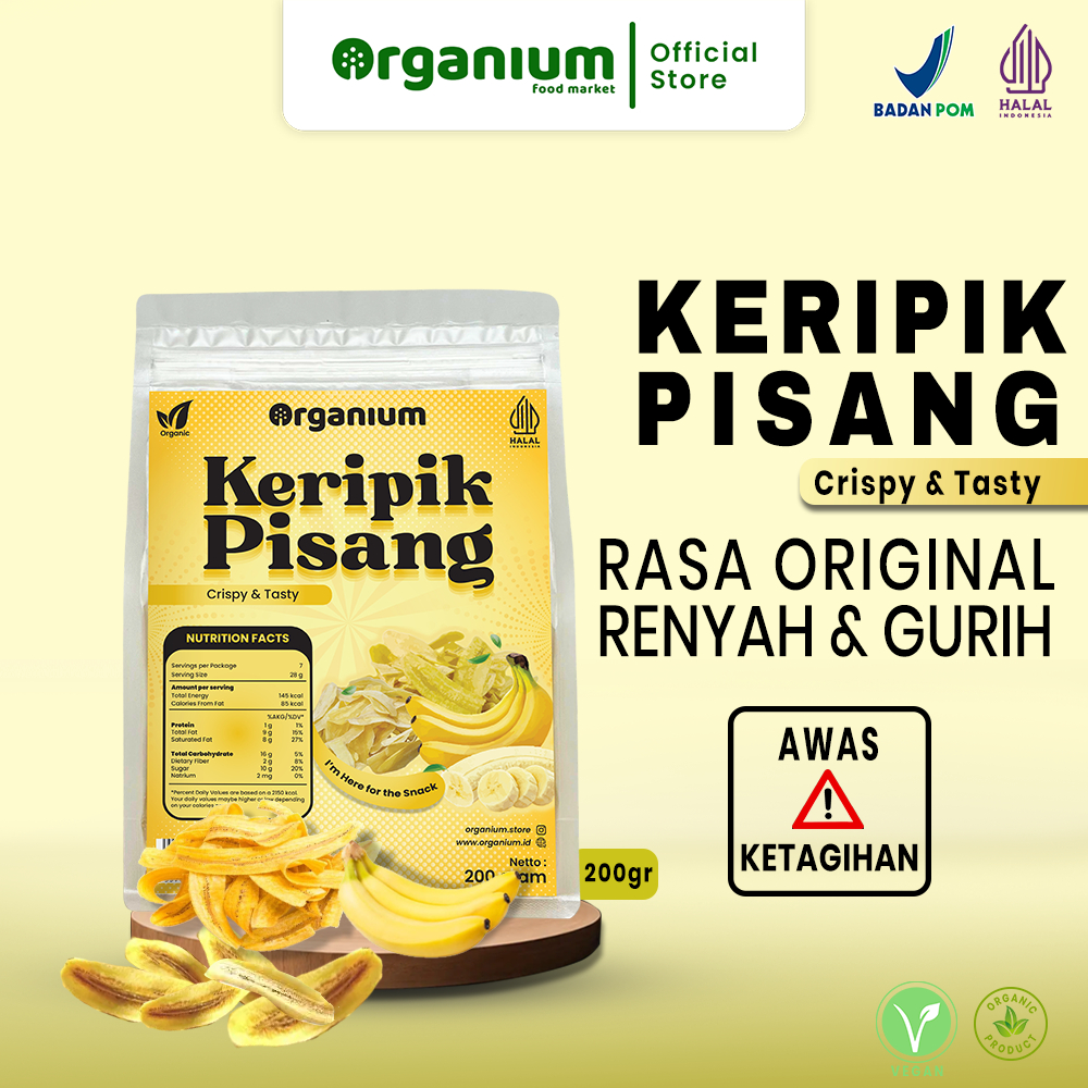 

Organium Chips Banana Tasty , Keripik Pisang Renyah dan Gurih - 200g