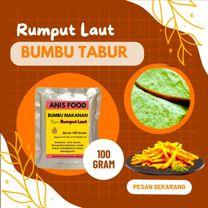 

RUMPUT LAUT ANIS FOOD BUMBU TABUR ALA SHIHLIN KEMASAN 100 GRAM