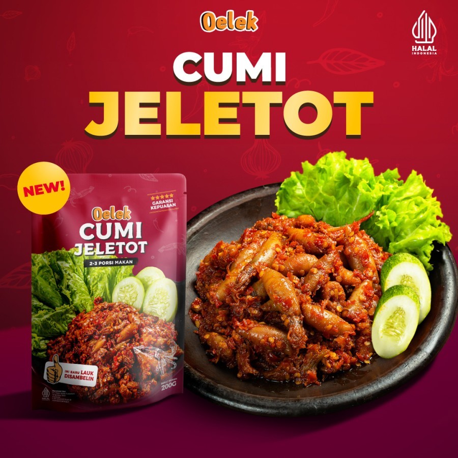 

Oelek Cumi Jeletot Oelek / Lauk Cumi Jeletot Cabai Merah/ Lauk Siap Saji VIRAALL