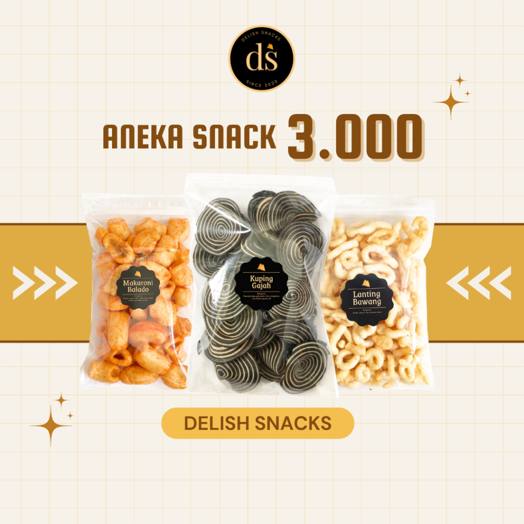 

[DELISH SNACKS] Aneka Snack Serba 3.000 / Cemilan Camilan 3 Ribu Bebas Pilih Rasa / Makanan Ringan