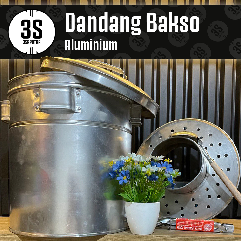 DANDANG BAKSO 28 30 32 34 36 CM TANPA SEKAT PANCI ALUMINIUM TUTUP BIASA
