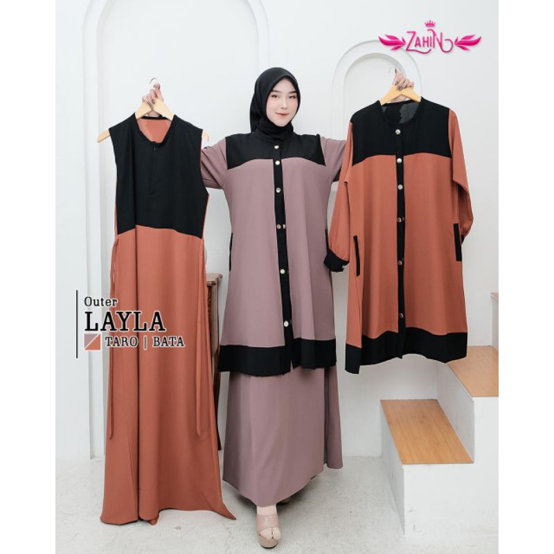GAMIS OUTER LAYLA ORIGINAL ZAHIN TERBARU GAMIS SET OUTER / ROMPI REMAJA KEKINIAN CARDIGAN Motif Kota