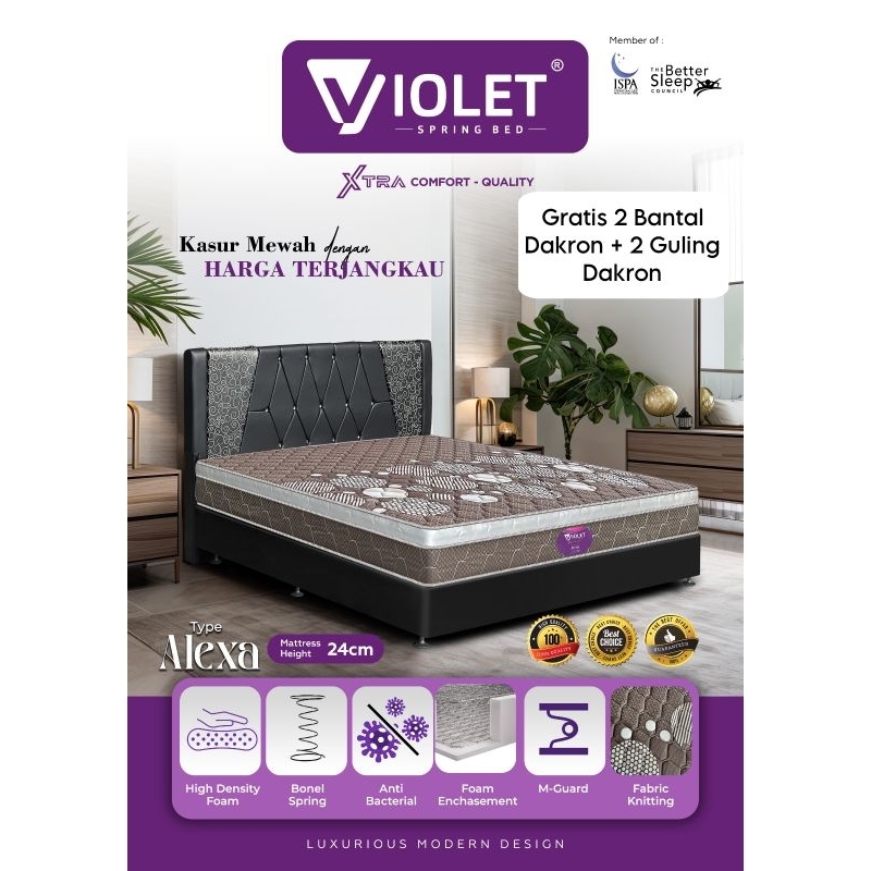 [READY STOCK] MATRAS SPRINGBED MERLINO VIOLET180 X 200 X 24 CM | KASUR SPRINGBED MERLINO VIOLET 180 