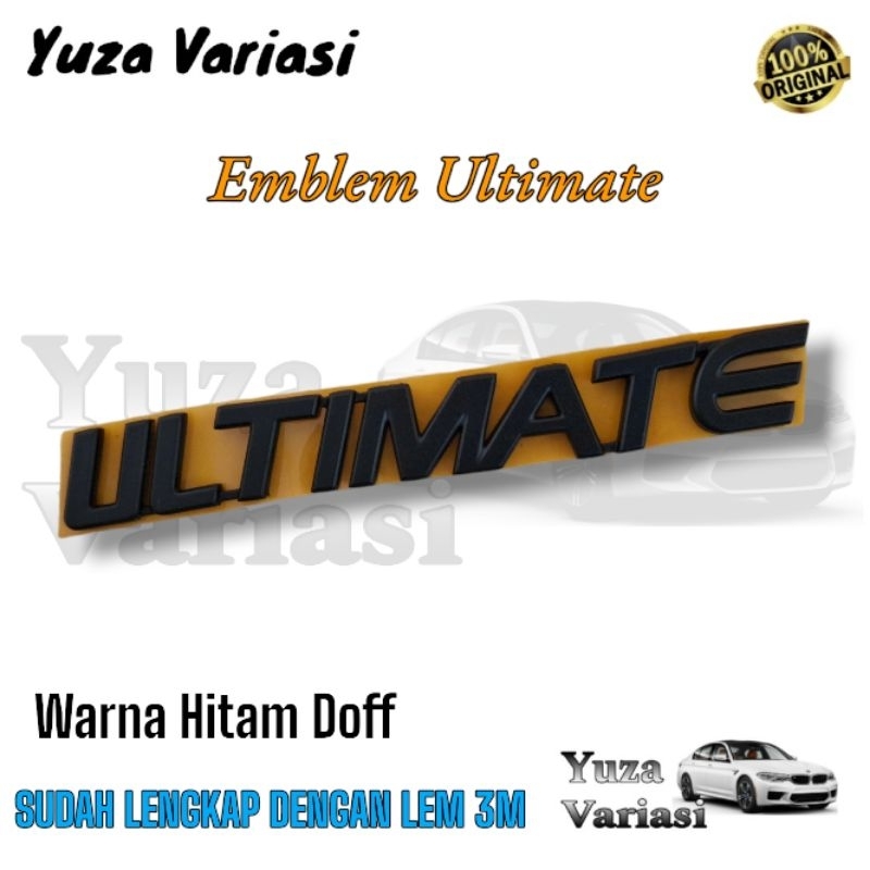 Emblem Tulisan Ultimate Hitam Doff Original // Emblem Tulisan Ultimate Original Hitam Doff // Logo E