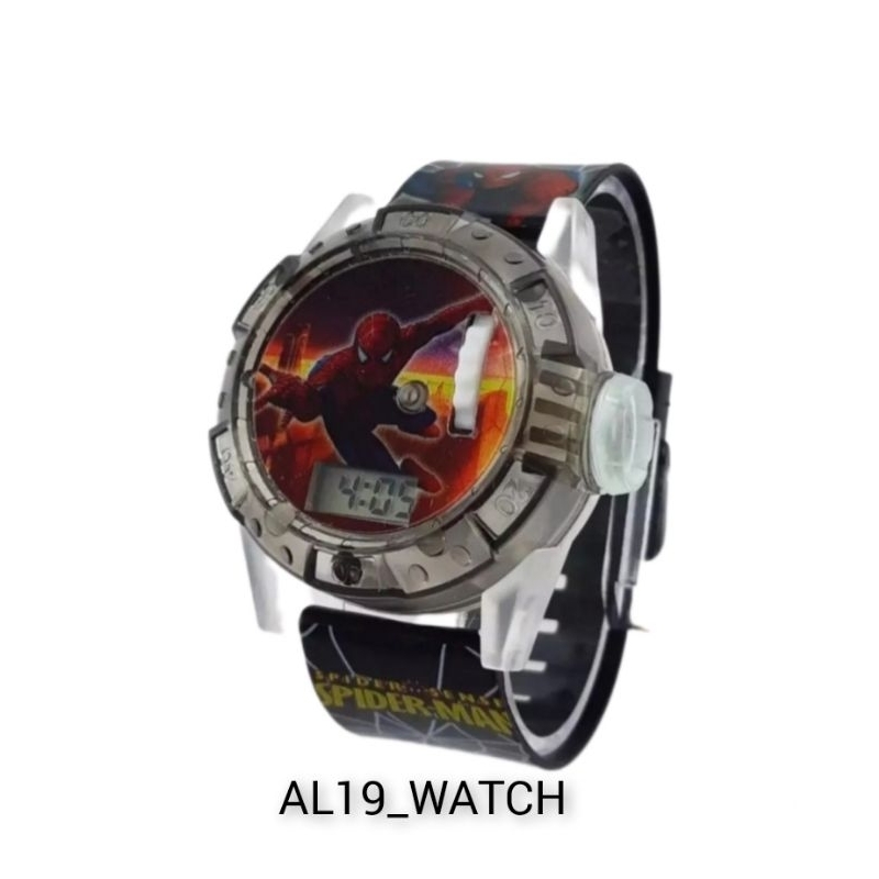 MAINAN JAM TANGAN ANAK-ANAK SPIDERMAN MUSIC PROYEKTOR GAMBAR