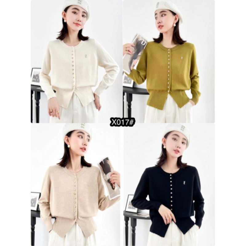 Atasan Wanita Rajut Halus Import Kancing Depan Aktif