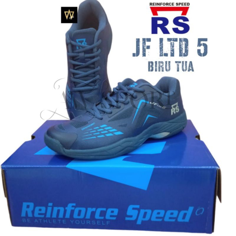 Sepatu Badminton RS JF LTD 5 Biru Tua / Badminton Shoes Original
