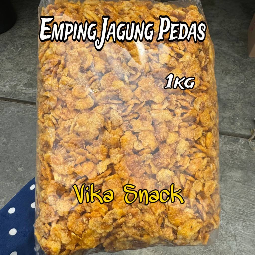

Emping Jagung 1KG Kiloan Murah Rasa Pedas Manis / Jagung Geprek Camilan Murah Emping Corn