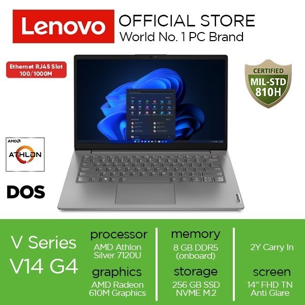 Lenovo V14 G4 AMN Athlon Silver 7120U 8GB 256GB