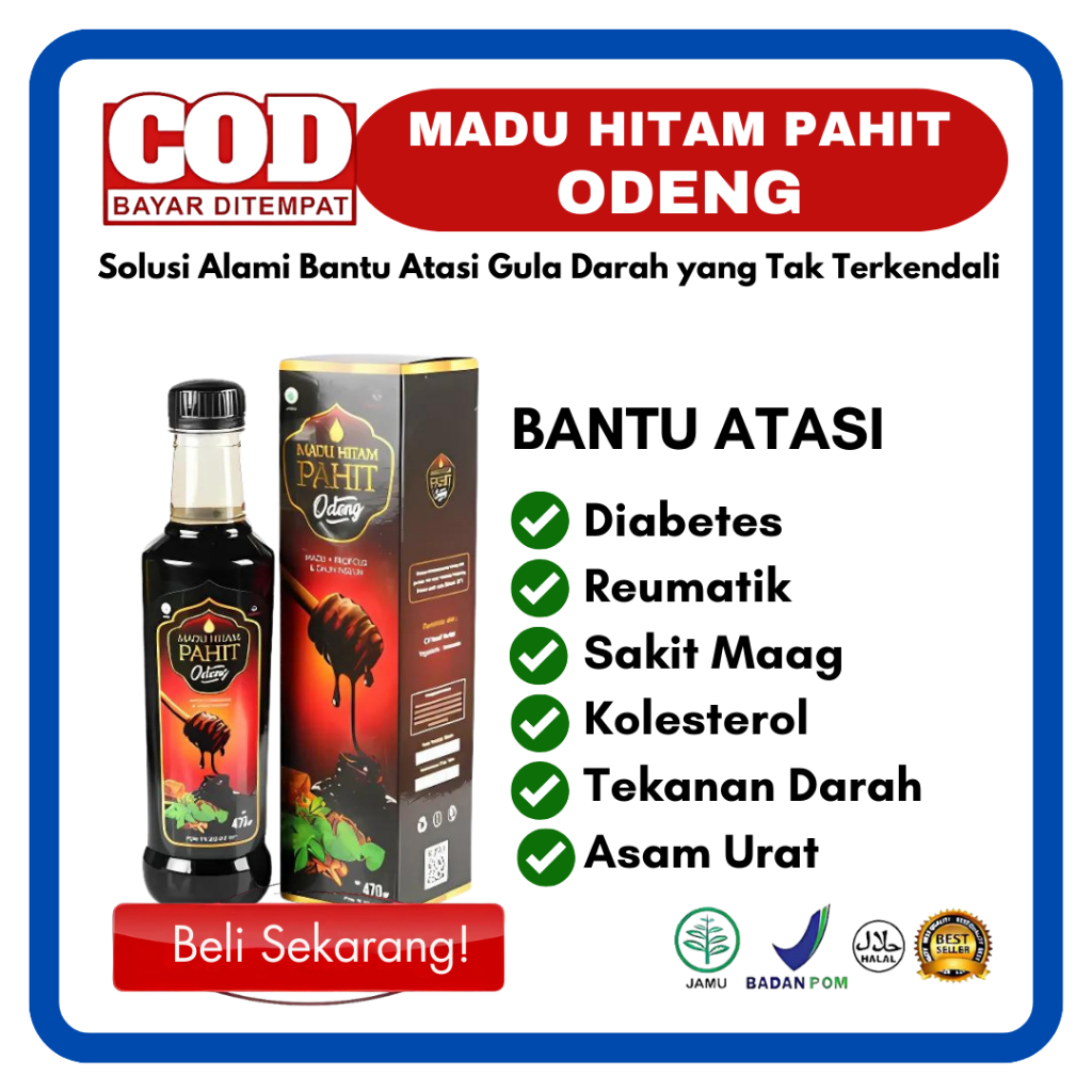 

Madu Hitam Pahit Diabetes Plus Propolis Original Odeng 470gr | Mengobatai Gula Darah Tinggi