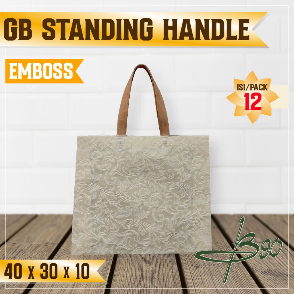 

iDk90 Tas Kain Goodie Bag Embos 40x30 Tas Spunbond Tas Souvenir 12pcs