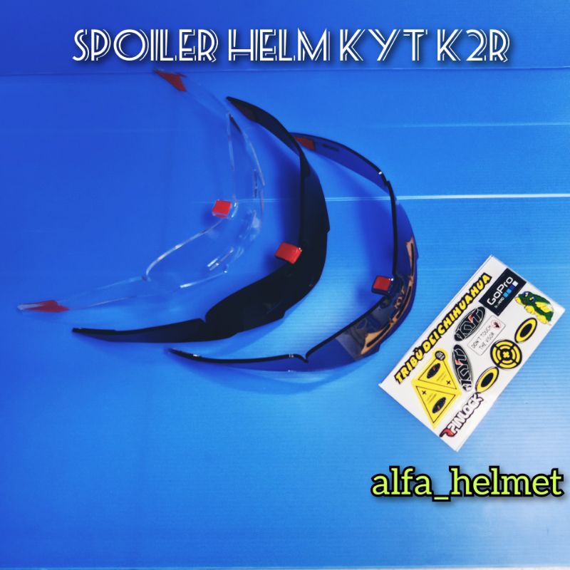 SPOILER HELM KYT K2R + STIKER KYT K2R / SPOILER AKRILIK HELM KYT K2R SET STICKER / STIKER HELM KYT K
