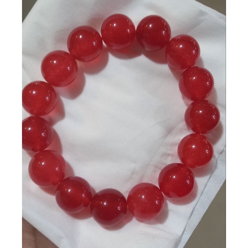 gelang batu giok merah