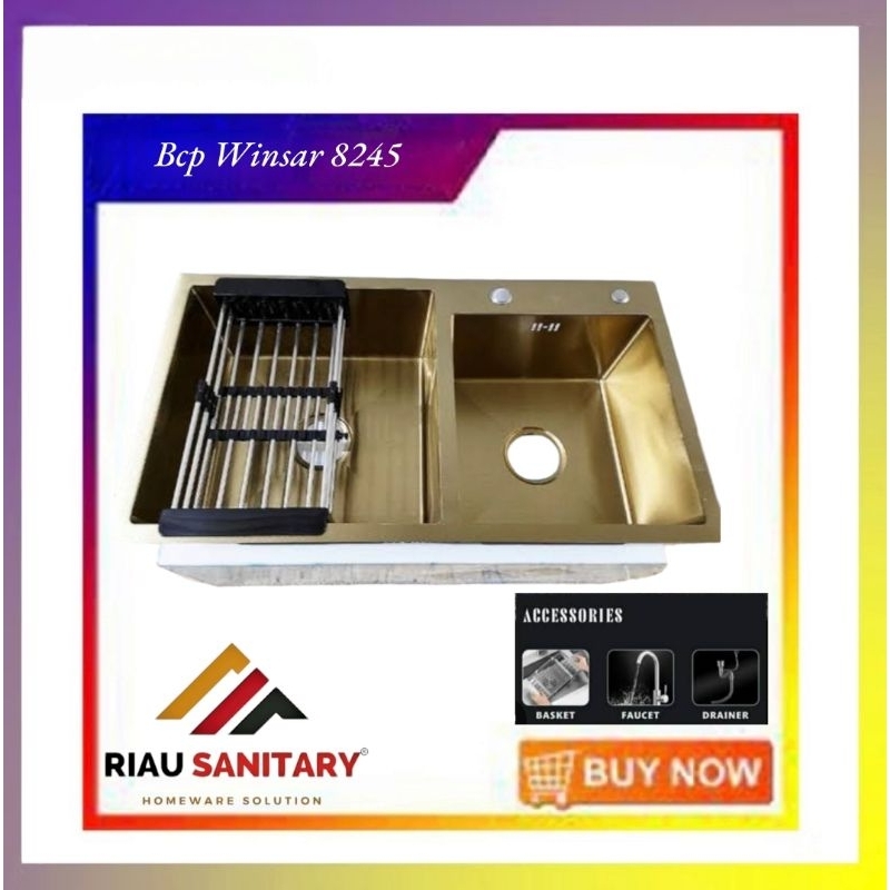 bak cuci piring sink wastafel 8245 gold 2 lubang