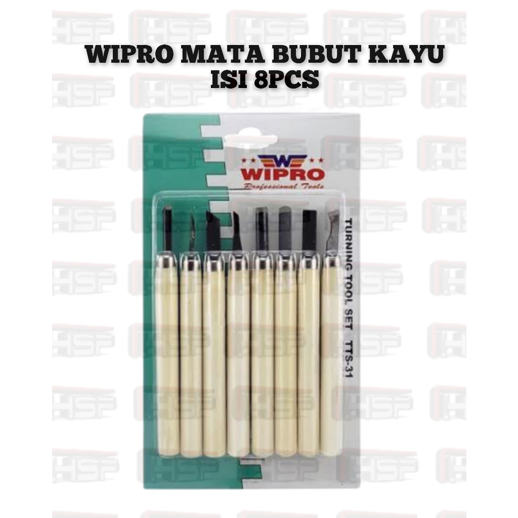 WIPRO MATA BUBUT KAYU ISI 8PCS