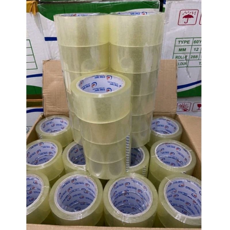 

HSS-LAKBAN 100YARD X 45 MM CLEAR BENING LENGKET STAR TAPE MURAH KUALITAS TERBAIK