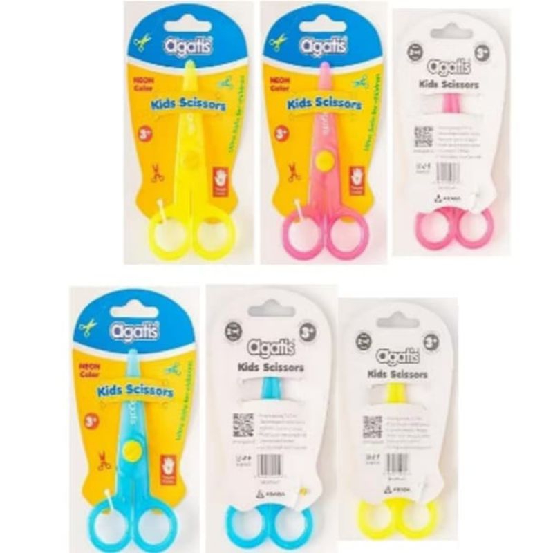 

ATK-POINT | AGATIS KIDS SCISSORS | ULTRA SAFE FOR CHILDREN / GUNTING PLASTIK NEON COLOR SKD-21PS-AC1