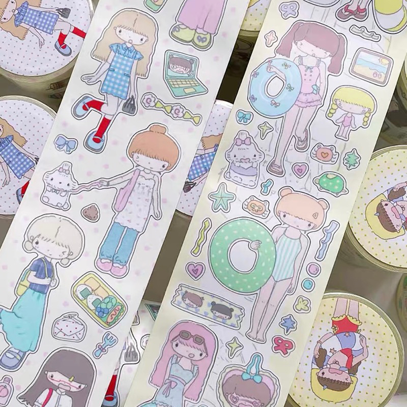 

sticker roll girl wk deco journal dekorasi stiker readystock B1747