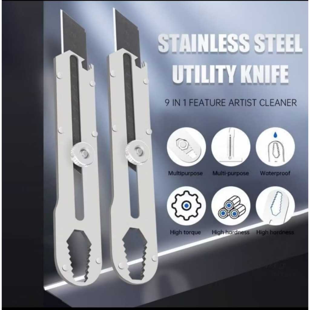 

Cutter Stainless Steel Baja Anti Karat 6 in 1 Kater Pemotong Serbaguna