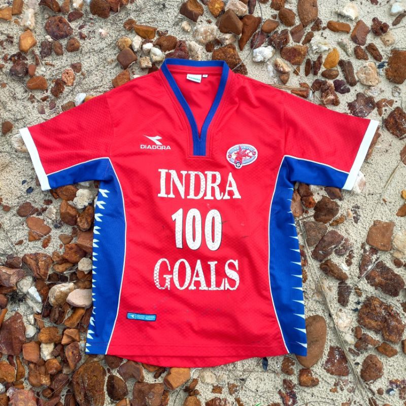 Jersey Vintage 00s Home United FC 100 goals edition Indra Sahdan Daud Baju kaos bola bekas ori murah