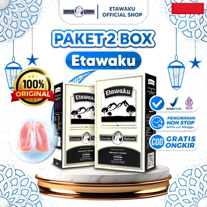 

Paket 2 Box Etawaku Platinum Susu Kambing Bubuk / Tinggi Kalsium dan Nutrisi / Etawa