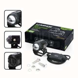 LAMPU TEMBAK SOROT LASER MOTOR MOBIL 2 WARNA PUTIH KUNING DEVIL EYE 9NINE LUMINOSLED