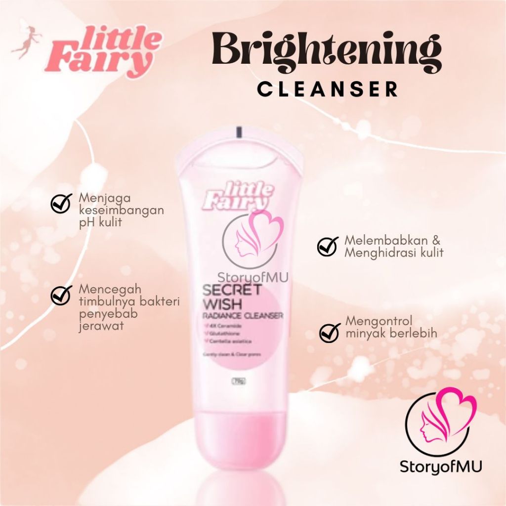 ❤️ StoryofMU ❤️ LITTLE FAIRY Secret Wish Radiance Cleanser 70gr - Ceramide Facial Wash Sensitive Ski