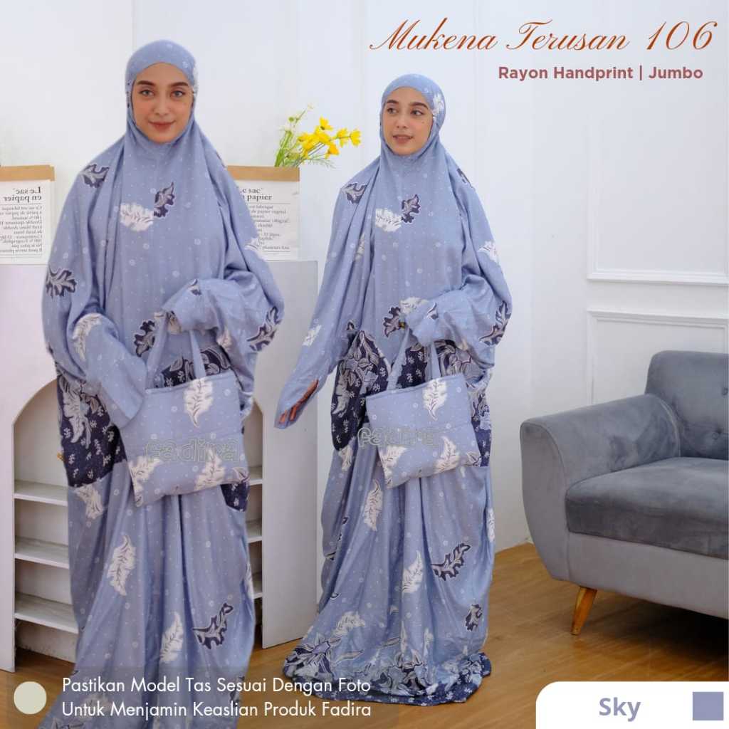 Mukena Terusan 106 / Mukena Dewasa / Mukena Terusan Motif / Mukena by Fadira