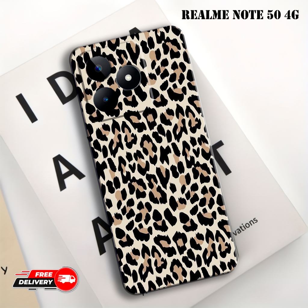 Casing Hp cocok untuk REALME NOTE 50 4G Terbaru - Softcase Fashion Case Leopard Estetik - Type Lain 
