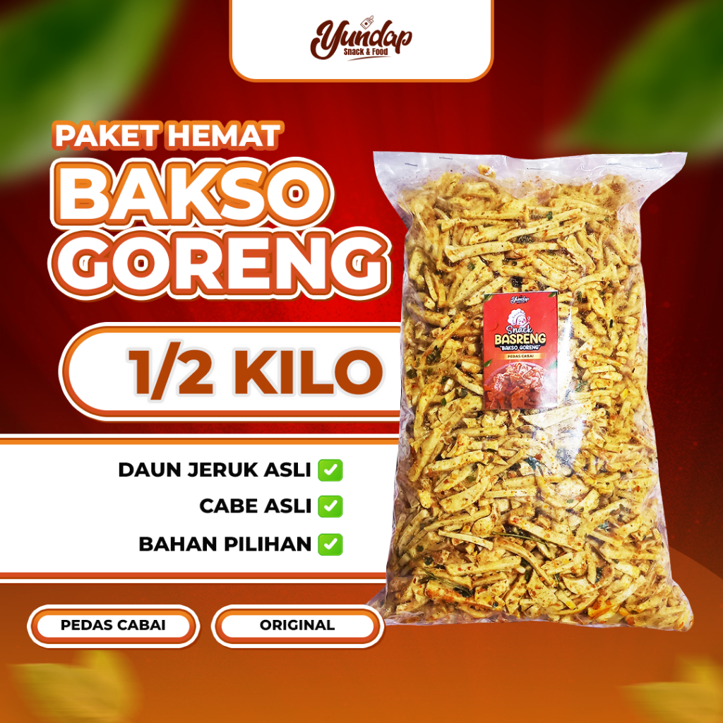 

PROMO PAKET HEMAT 1/2 KILO - Basreng Pedas/Original Daun Jeruk - Cemilan Kekinian (BISA COD)