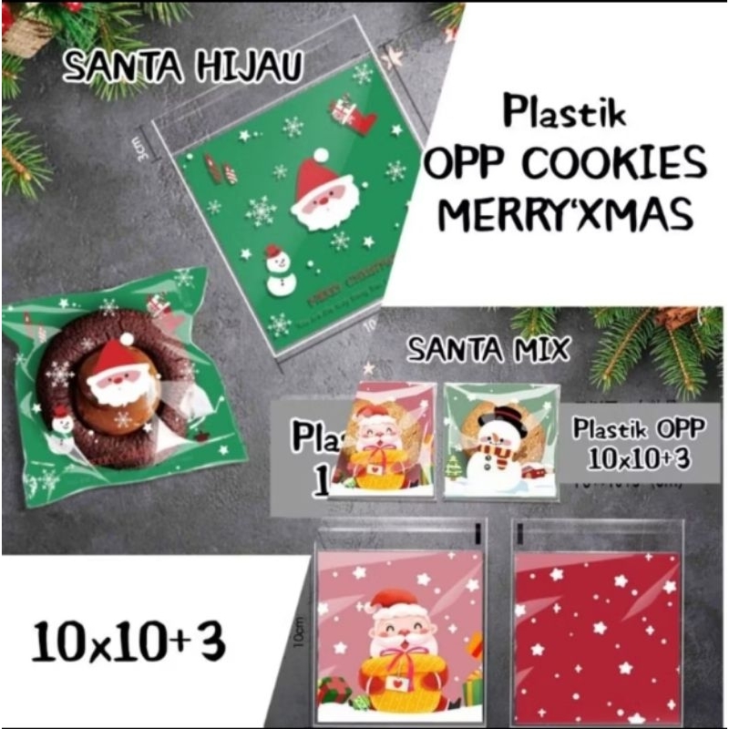 

Plastik OPP COOKIES Motif NATAL Uk 10 x 10 + 3 cm ~ FOOD GRADE [ 100 PCS ]