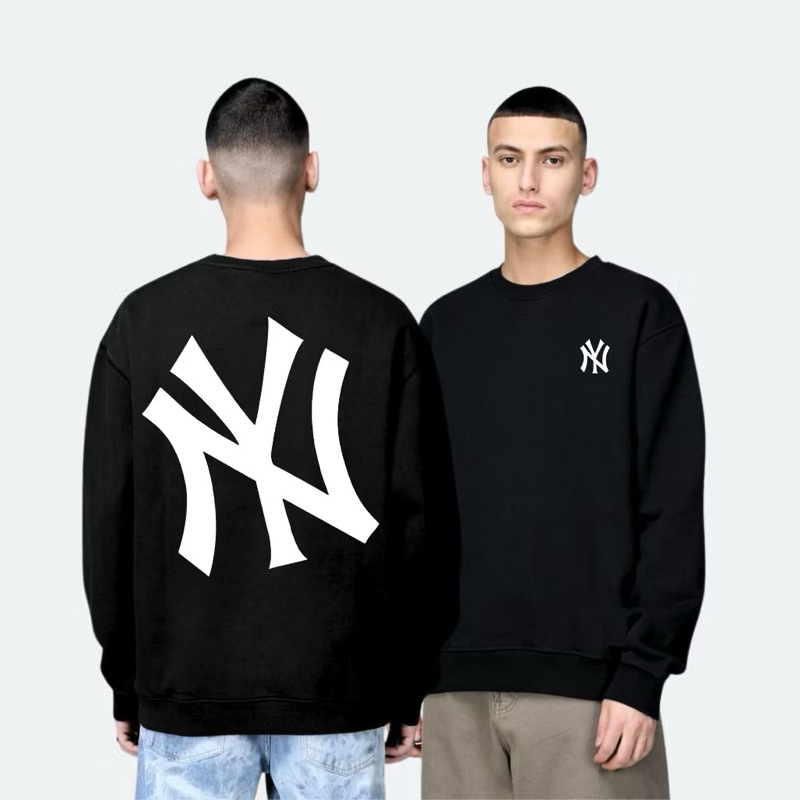 New York Crewneck - Basic Sweater Sablon Unisex Black or White