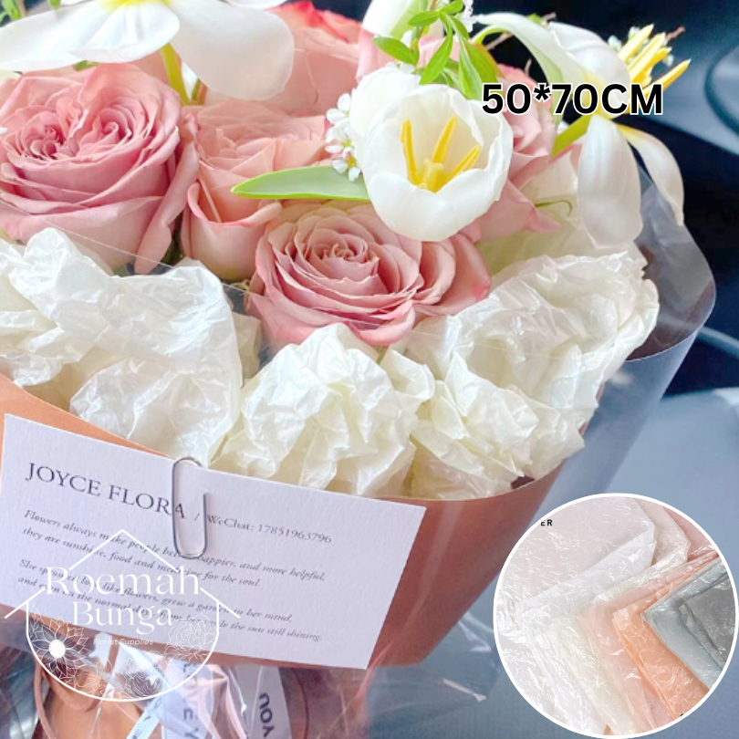 

[PACK 20 LBR] Cello Crinkle Mutiara Pearl 50*70cm / Kertas Bungkus Buket Bunga Florist