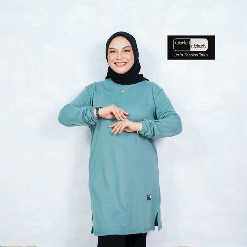 ATASAN KAOS POLOS TUNIK WANITA COTTON TEBAL LEMBUT