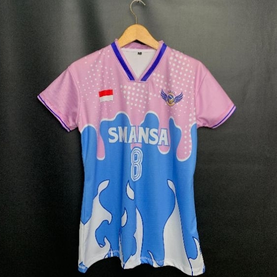 Jersey Voli Cewek Atasan Fullprinting