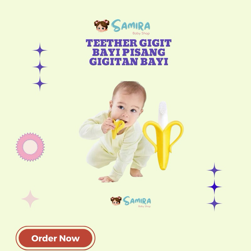 Teether Gigit Bayi Pisang Gigitan Bayi/Perangsang Gusi/Gigi Bayi