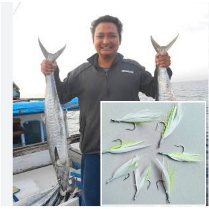Umpan Jigging 9cm dan serat sutra agogo umpan pancing umpan assist hook