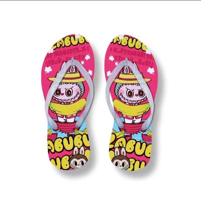 Sandal Jepit Labubu Cute Tali Jelly Bening
