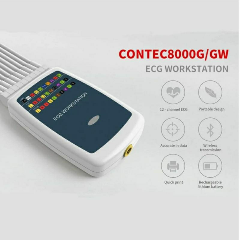 ECG/ EKG 12 CHANNEL CONTEC 8000G WORKSTATION/ ECG PC CONTEC 8000G WORKSTATION