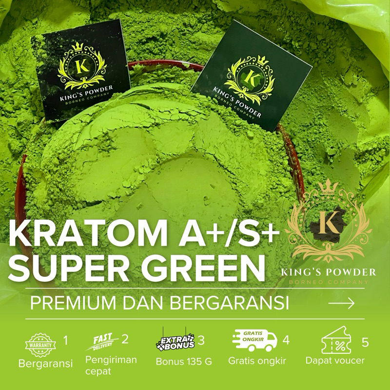 

Bubuk hijau premium kings powder geratis 135 gram