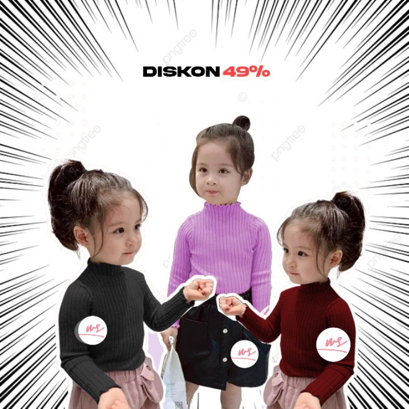 Baju rajut anak perempuan gaya korea style usia 1-2 tahun