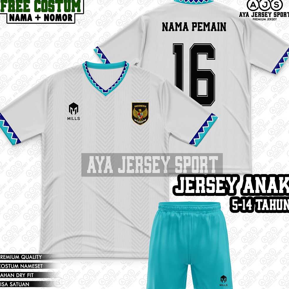 Sekarang Ada COD sablon Nama Nomor setelan baju bola jersey TIMNAS SEAGAME LINING anak junior terbar