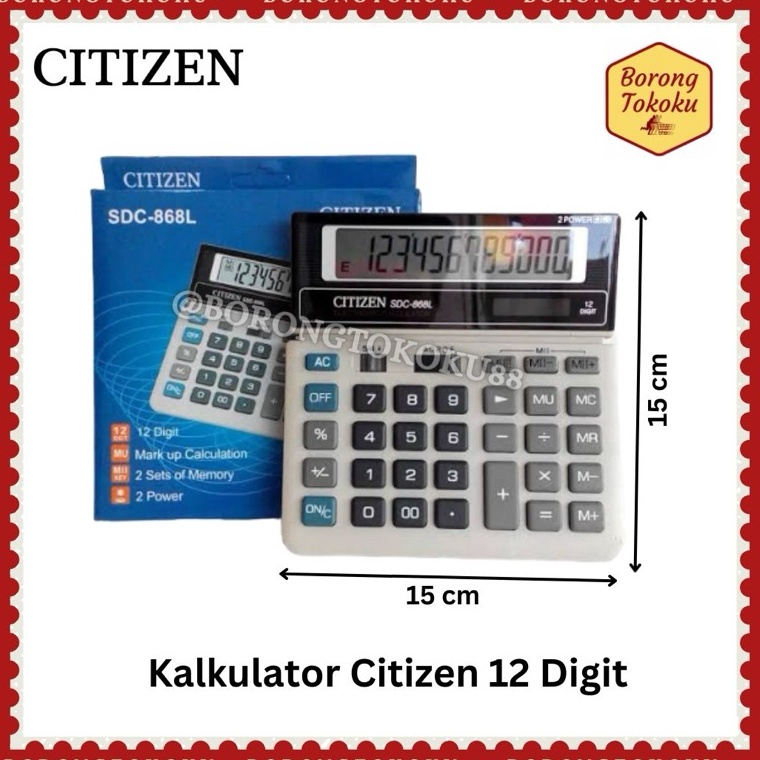 

ART G2I5 Kalkulator Citizen besar 12 digit Kalkulator Citizen SDC868L