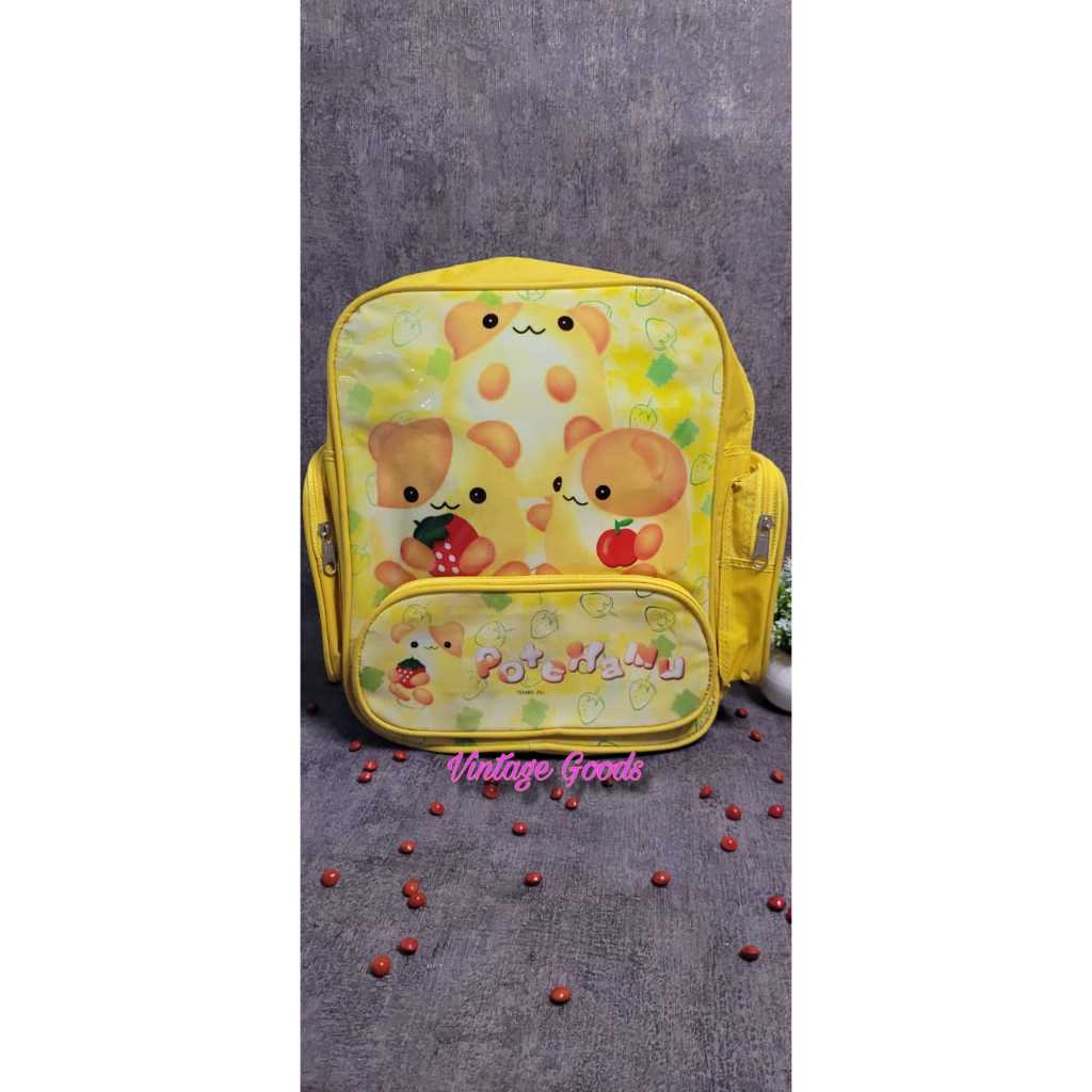 Vintage 90s Tas Ransel Anak TK PAUD Ukuran Sedang Sansan Wawa Sanwa Potehamu
