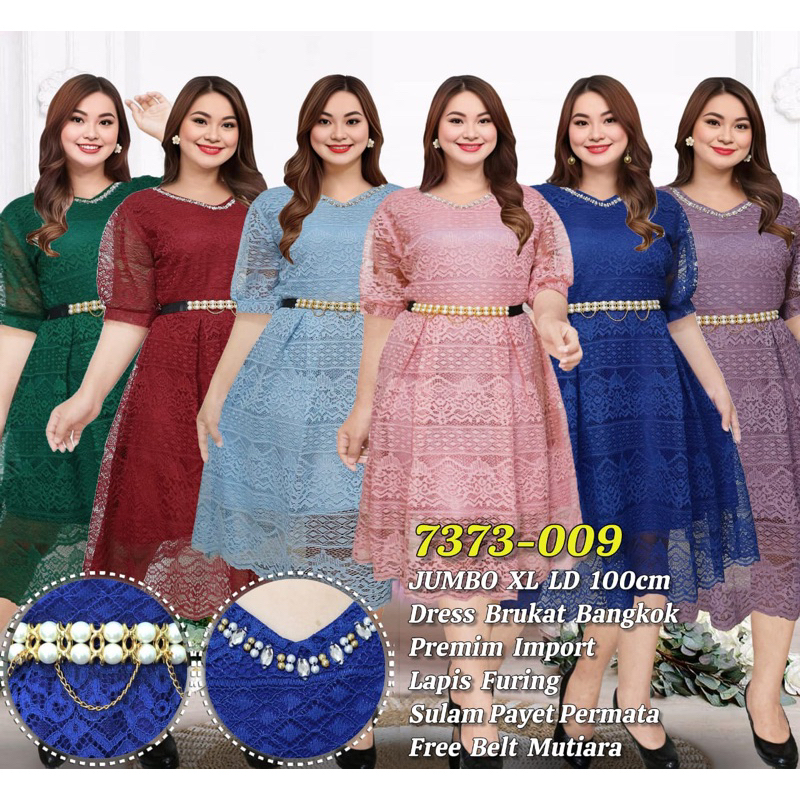 LD 110 dress pesta brukat 7373 baju natal bisa seragaman