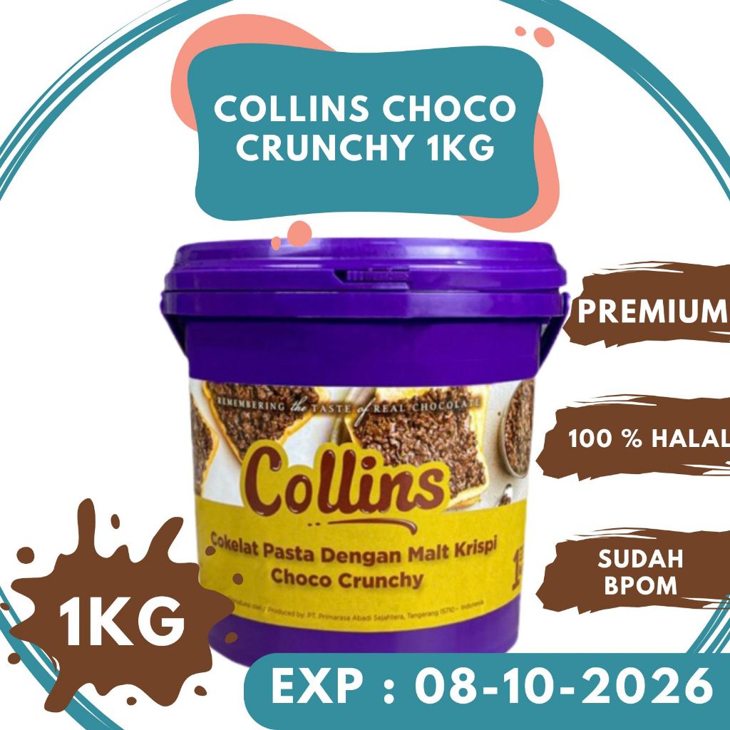 

Collins Choco Crunchy 1kg Topping Cokelat Pasta Malt Krispi