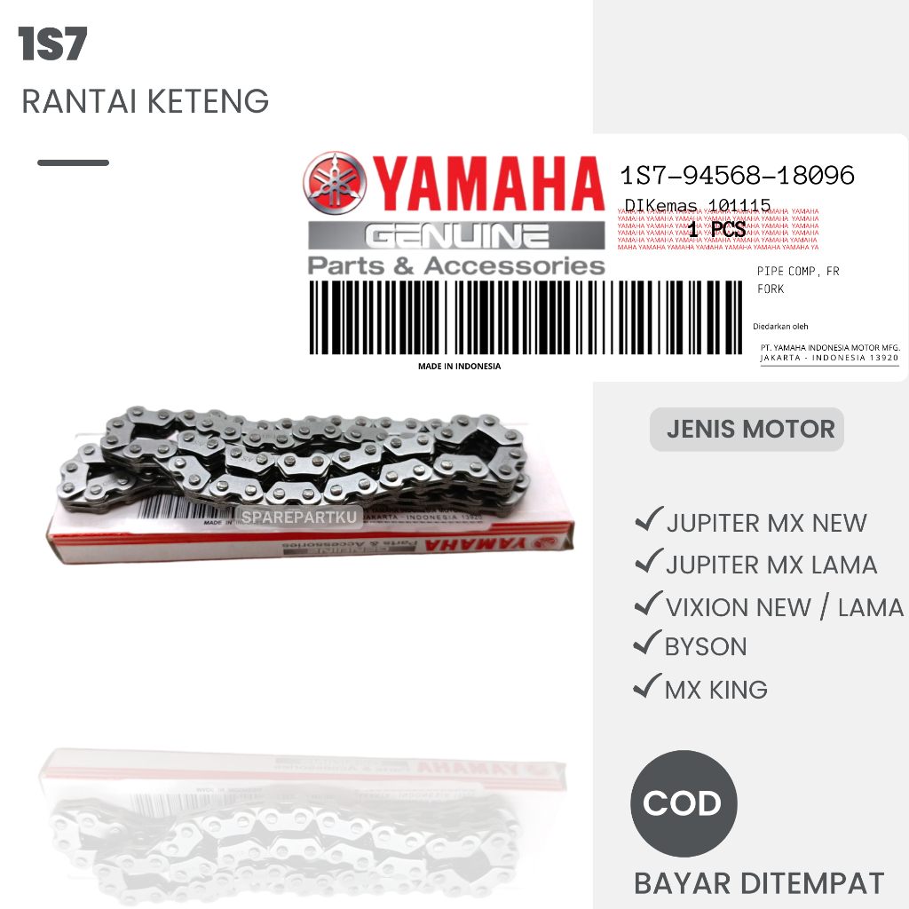 (1S7) RANTAI KETENG YAMAHA JUPITER MX NEW/ LAMA, VIXION NEW/ LAMA, BYSON, MX KING/ RANTAI KAMPRAT