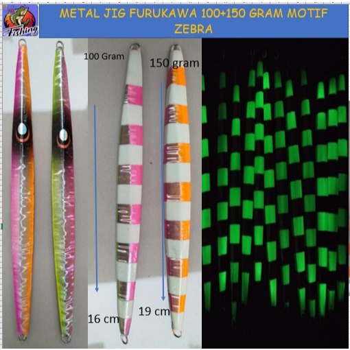 Metal Jig furukawa 100-150 Gr Metal Jig 100-100 Gr Metal Jig 100+100Gram
